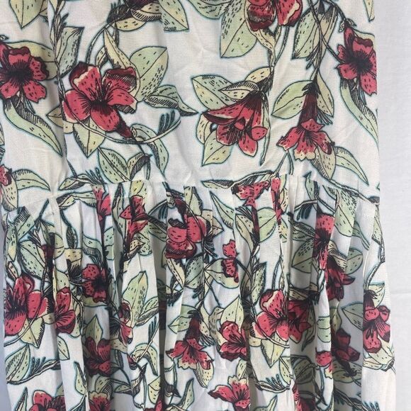 Free People Dear You Floral Print Drawstring Waist Mini Dress Ruffle Strap Sz XS - Picture 7 of 7